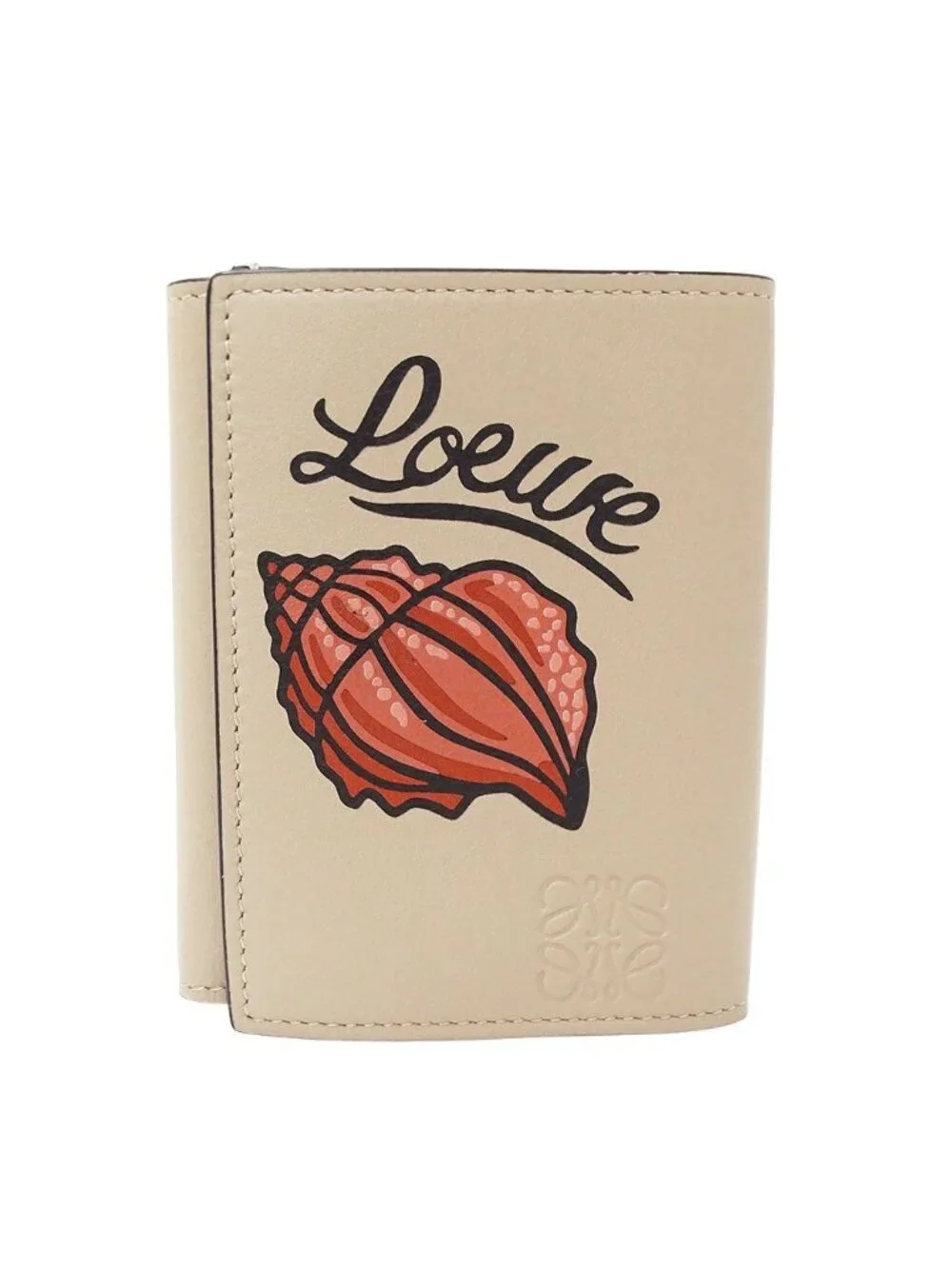 Loewe Wallet Trifold Anagram Shell Beige Mini Compact Seashell
